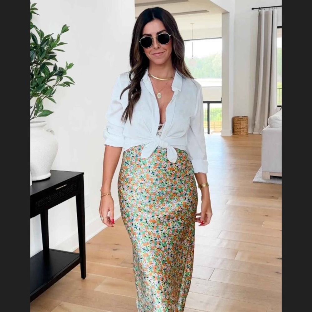 White satin blouse - great basic!